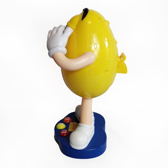 M & M Yellow-Blue Base 2012 Candy Dispenser-Lever In The Back-11 in. - Picture 3 of 11